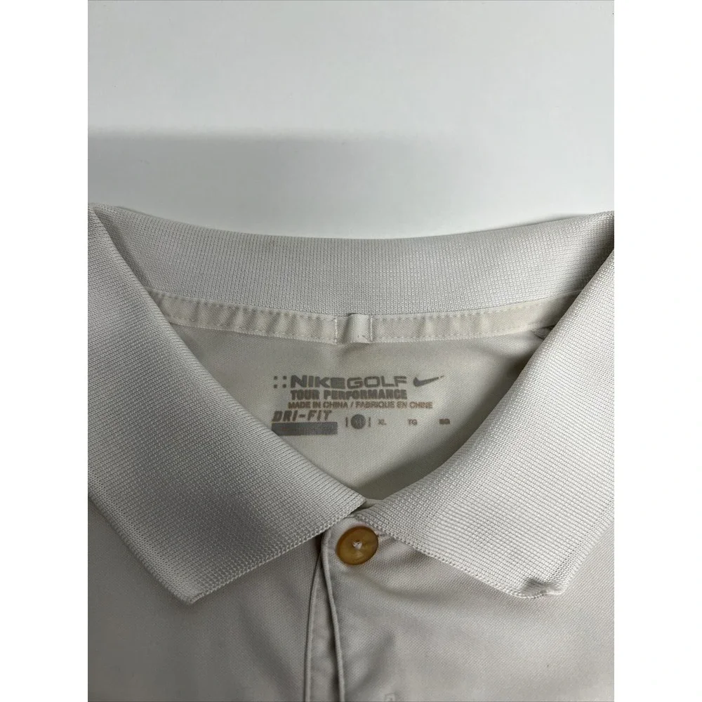 Nike Golf Dri Fit Polo Shirt White Mens‎ XL Lightweight Activewear Casual Top